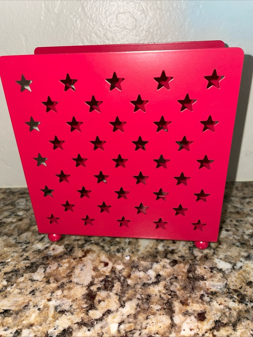 Red Metal Stars Napkin Holder